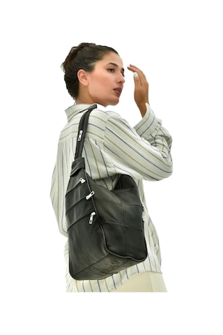 Newish Polo Kadın Hakiki Deri Bol Göz Sırt Ve Omuz Çantası New085 Siyah