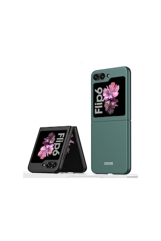 Effox Galaxy Uyumlu Z Flip 6 Kılıf Sert Kıpta Kapak-siyah Siyah