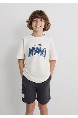 Mavi Oversize Kırık Beyaz Erkek Çocuk T-shirt M6610339-70057 Kırık Beyaz