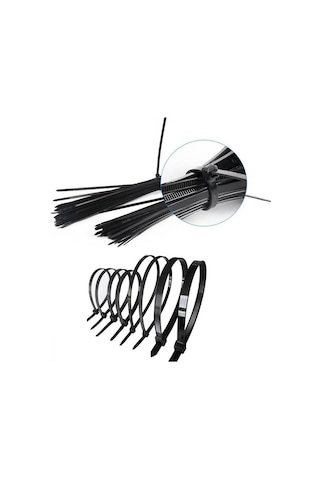 Plastik Siyah Kablo Bağı - 100x2.5 Mm 10cm - 100 Adet 2.5 X 100mm - Siyah