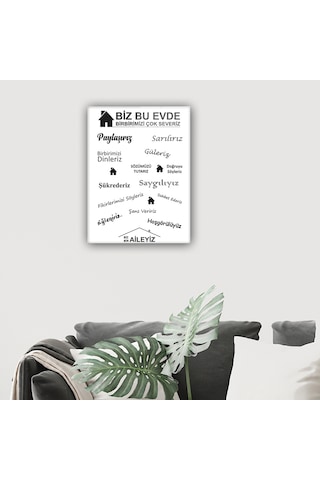 Decorita Cam Tablo | Biz Bir Aileyiz - Beyaz Fon