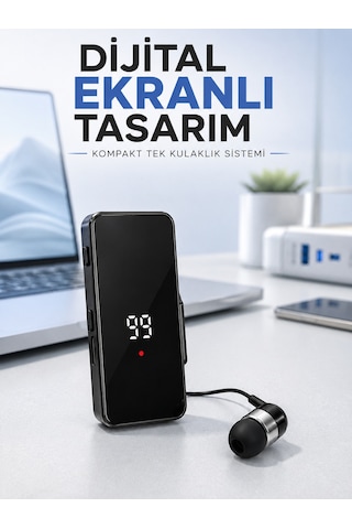 Tek Kulaklıklı Bluetooth Kulaklık Klipsli Mini Taşınabilir Müzik Ve Görüşme Cihazı - Lisinya Standart