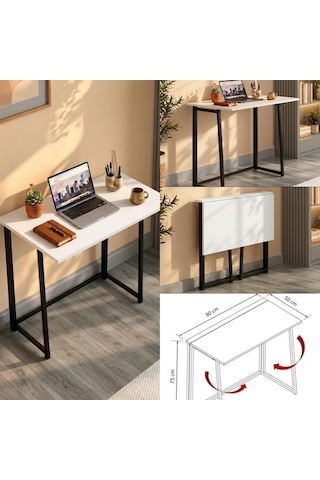 FahrettinKüçük 3290 Work Katlanır Çalışma Masası Beyaz