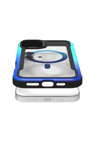 Apple Uyumlu iPhone 16 Pro Kılıf Magsafe Airbagli Raptic Shield 2.0 Serisi Şeffaf Arka Yüzey Kapak Turkuaz