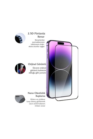 15 Tam Kapatan 9d Ekran Koruyucu Kırılmaz Cam Apple Uyumlu iPhone 15