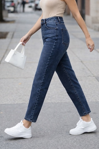Cedy Denim Kadın Yüksek Bel Soho Boyfriend Jean C599 Mavi