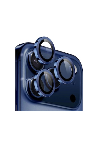 Forzacase Apple Uyumlu iPhone 17 Pro Max İle Kamera Camı Lens Koruyucu Halka Seti - Fc381 Lacivert