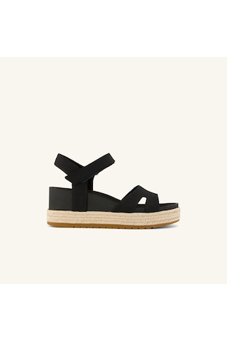 10023085 Black Heavy Canvas Sandalet Kadın Adidas 10023078 10023085 Toms Alana Wedge Sandal siyah