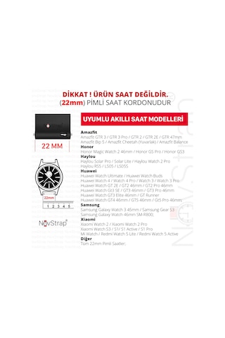 Novstrap Huawei Watch Gt5 46mm Gt5 Pro Gt4 46mm Gt3 46mm Gt3 Pro Gt3 Se Gt2 Uyumlu Kordon Klasik Silikon 22mm