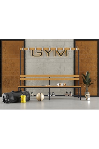 Ayakkabılıklı 6 Ayaklı Tek Taraflı Bank, 9 Kanca, 200x43x170 Cm, Spor Bankı