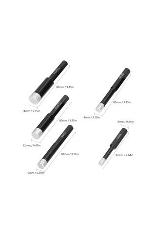 Moveevo 12mm Altıgen Saplı Elmas Matkap Ucu - Seramik, Mermer, Granit İçin Su Olmadan Kuru Delme - Soğutucu Mürekkep İçerikli Delici Alet