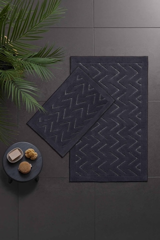 Bevel Angles 2'li Banyo Paspası Gri