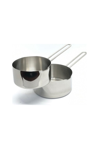 Paslanmaz Çelik Kaçerola Sütlük ve Sosluk 3'lü Set 12-14-16 CM