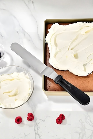 Eğik Oval Uçlu Pasta Sıvama Spatulası - Siyah - Yüksek Kalite - Dayanıklı Ve Pratik Siyah