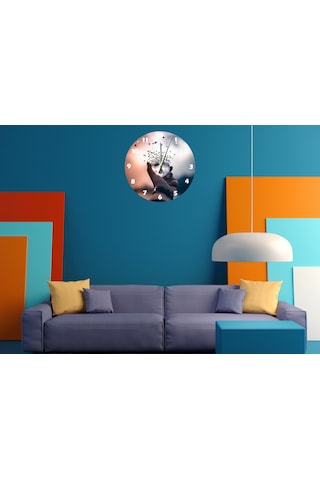 Ti-play Zaman Bitişi 30x30cm Akrilik Dekoratif Modern Duvar Saati ÇOk Renkli