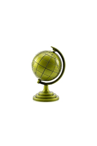 Lunaev Globe Küçük Metal Dünya Biblosu - Dekoratif Süs Eşyası