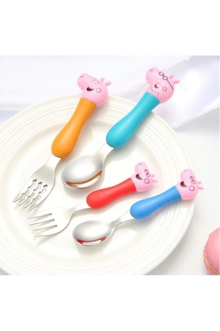 Pig Peppa 4'lü Çatal Kaşık Set
