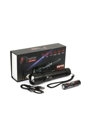 Ps-1600 Süper Parlak Led Zoomlu 5 Mod Su Geçirmez Profesyonel Kamp Bekçi Avcı Feneri - 9011324861780ynt Çok Renkli