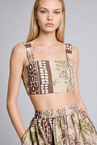 Defacto Regular Fıt Askılı Crop Top Plaj Haki Üstü F5486ax26spkh117 Haki-kh117