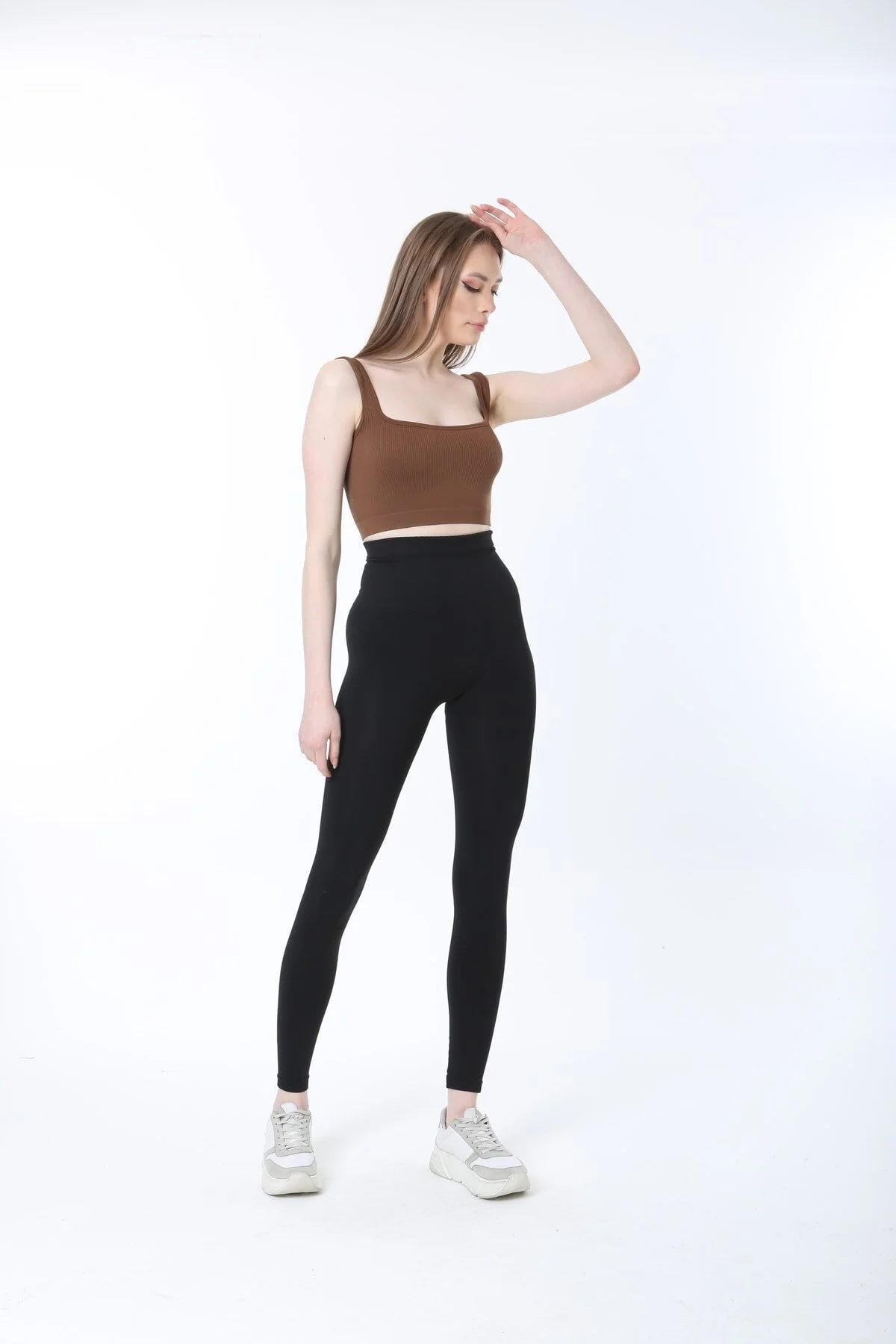 Perafit Kadın Crop Büstiyer Kahverengi
