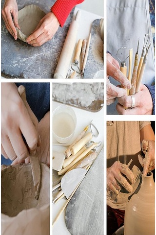 Plastik Ebeşuar Modelleme Seti 5 Li 1 Paket Plastik Kil Seramik Oyma Modelleme Modelaj Seti Heykel Oyma