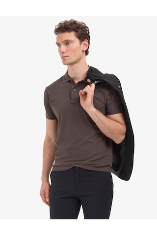 Pierre Cardin Erkek Koyu Kahverengi Tişört Basic 50321128-vr084