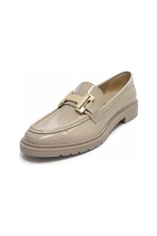 Dosa Shoes Babet Klasik Tokalı Kadın Ayakkabı Bej