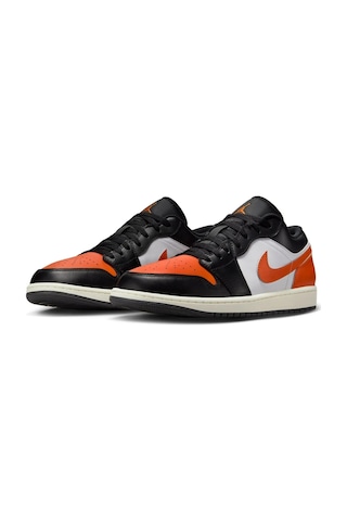Nike Air Jordan 1 Low Leather Sneaker Hakiki Deri Unisex Günlük Spor Ayakkabı Siyah-turuncu