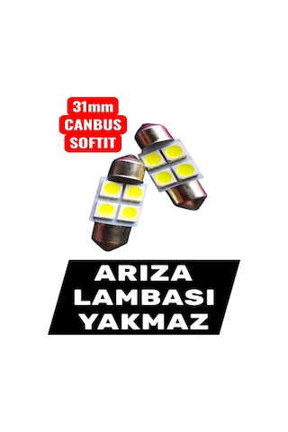 31mm 2 Adet Softit Led Ampul Canbus Plaka Tavan Bagaj Plaka Araç İç Aydınlatma Arıza Işığı Yakmaz