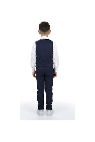 Mnk Baby & Kids Erkek Çocuk 6 Düğme Yelekli Özel Gün Takım Elbise M00834 Lacivert