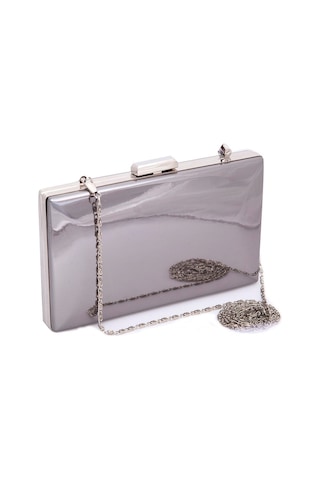 Lela Ayna Görünümlü Zincirli Bayan Abiye Çanta 347136Ayna L Platin