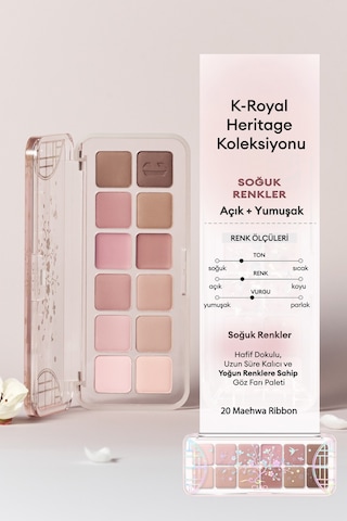 Hafif Dokulu Yoğun Renklere Sahip Göz Farı Paleti Clıo Pro Eye Palette Air 20 Maehwa Ribbon