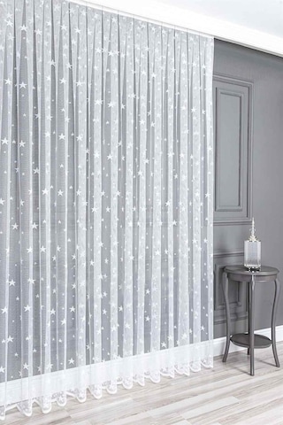 Evdepo Home Kullanıma Hazır Örme Tül Perde (541909320)
