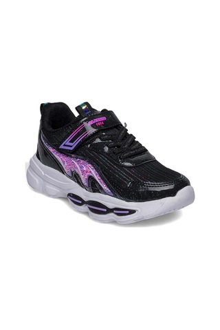 Alessio 010-25 Simli Maskotlu Kız Çocuk Sneaker Siyah Lila 26-30 Siyah