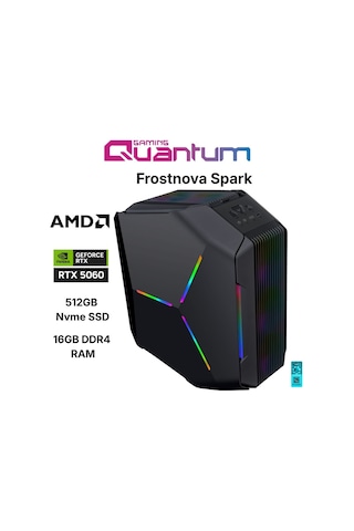 Quantum Gaming Frostnova Spark R7-5700X 16 GB 512 GB SSD 8 GB RTX5060 Free Dos Masaüstü Oyuncu Bilgisayarı