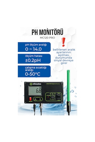 Milwaukee Mc120 Pro Profesyonel Ph Kontrol Cihazı Otomatik Ph Regülatörü