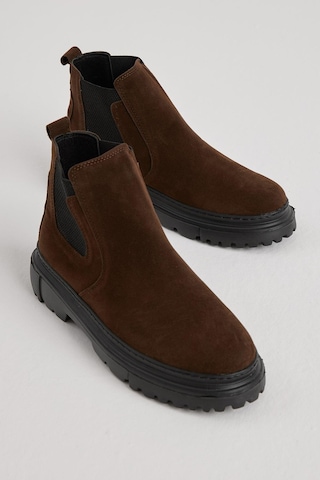 Kalın Faylon Hafif Taban Yanları Lastikli Erkek Kahve Chelsea Bot Tberk205 Kahve