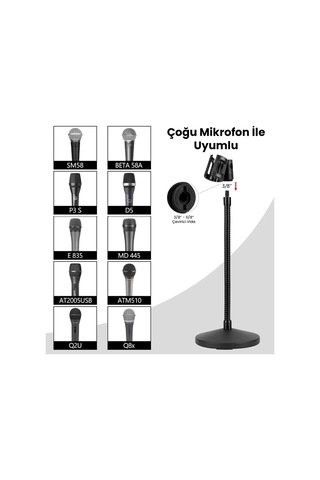 Larkin Ds300 Spiralli Ağırlıklı Masa Üstü Kürsü Mikrofon Standı