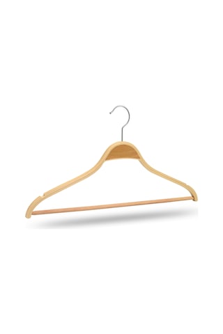 Nyn Ahşap Askı 8061 Barlı Gömlek Pantolon Askısı Naturel Renk 8 Adet