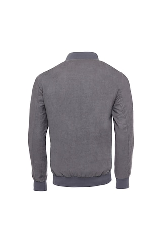 Gri Cepli Süet Bomber Mont - Wessi Siyah