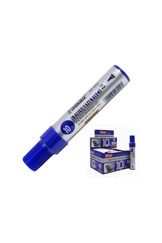 Mavi Permanent Markör Marker Kesik Uçlu Koli Kalemi Mavi 10 mm Mr-6010 12 Adet