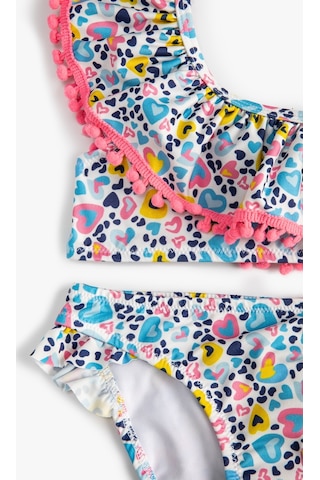 Koton Bikini Takımı Fırfırlı Tek Omuz İnce Askılı Mavi Desenli 3skg00020bm 3SKG00020BM6D5 Mavi