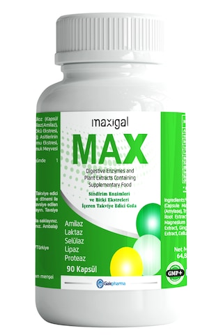 Max Sindirim Enzimleri Ve Bitki Ekstreleri İçeren Takviye Edici Gıda