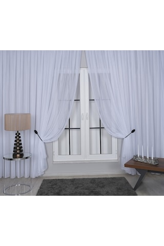 Elegante Pilesiz Tül Perde Kar Beyaz - Kar Beyaz