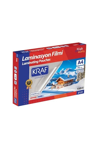 Kraf Laminasyon Filmi Parlak A4 75 Mikron 100'lü