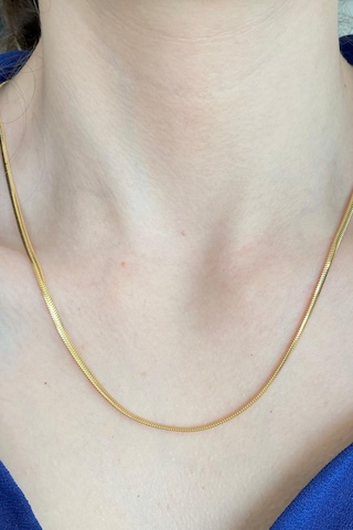 Zümrüt Sarraf 14 Ayar Yeşil Altın Kadın Tondo Ezme Zincir Kolye N11.47505