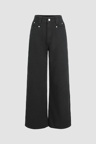 Hiccup Yüksek Bel Wide Leg Kot Pantolon Siyah