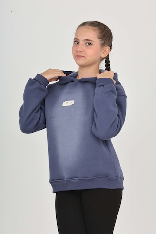 Toontoy Kız Çocuk Taş Dizaynlı Sweatshırt İndigo