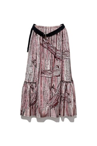 Şifon Lastikli Etek 95 Cm - 38-50 Bordo