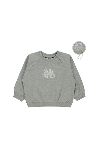 Civil Baby Skater Forever Baskılı 6-18 Ay Sweatshirt - Gri Grimelanj